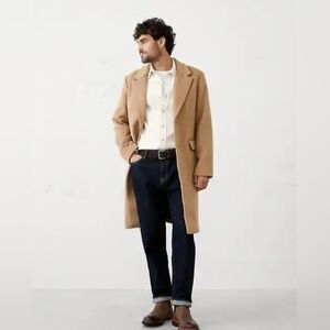 Banana Republic Men's Camel Wool Topcoat, NWT, Small